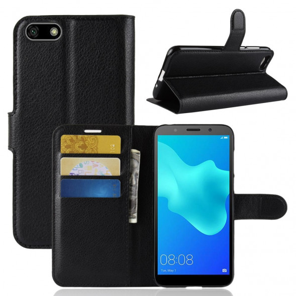 Чехол книжка для Huawei Honor 7A (DUA-L22), Huawei Y5 Prime (2018) (черный)
