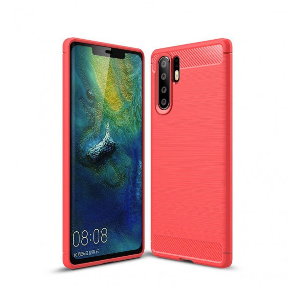 Чехол Carbon Fibre для Huawei P30 Pro (красный)