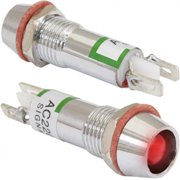 Светодиодная лампочка в корпусе L-615-R 220v (8mm)