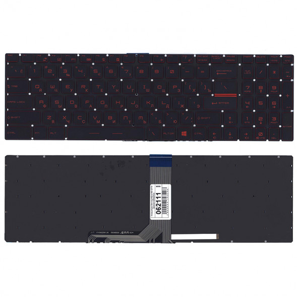Клавиатура для ноутбука MSI GT72 GS60 GS70 GP62 GL72 GE72 (черная) с красной подсветкой