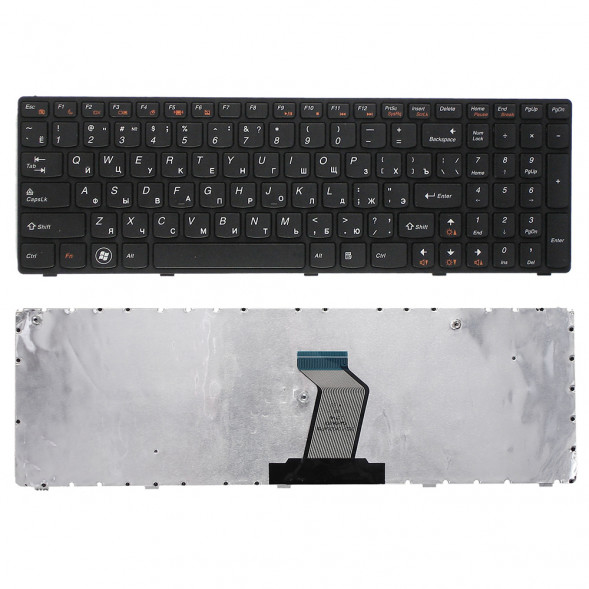 Клавиатура для ноутбука Lenovo IdeaPad Z560 Z565 G570 G770 (черная) с рамкой 003123