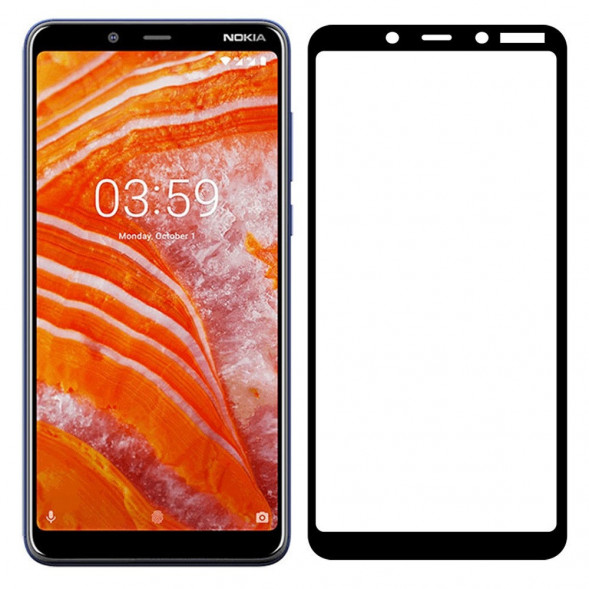 3D Защитное стекло и пленки для Nokia 3.1 Plus TA-1104 (черный)