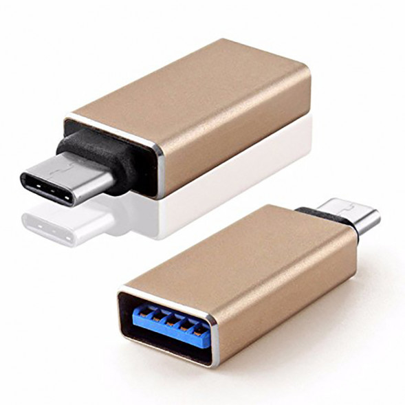 Переходник OTG USB на USB 3.1 Type-C в металлическом корпусе