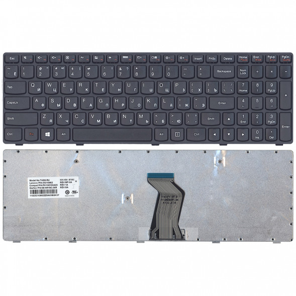 Клавиатура для ноутбука Lenovo G500 G505 G505A G510 G700 G700A G710 (черная) с черной рамкой 009704