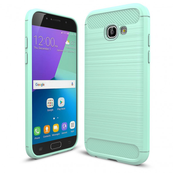 Чехол Carbon Fiber Texture для Samsung Galaxy A5 (2017) A520F (голубой)