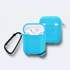 Силиконовый чехол для наушников AirPods Luminous (голубой)