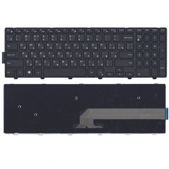 Клавиатура для ноутбуков Dell Inspiron 15-5000, 5547, 5521, 5542 (Черная) с рамкой