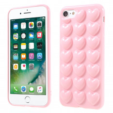 3D Сердца-чехол для iPhone 7 / iPhone 8 (розовый)