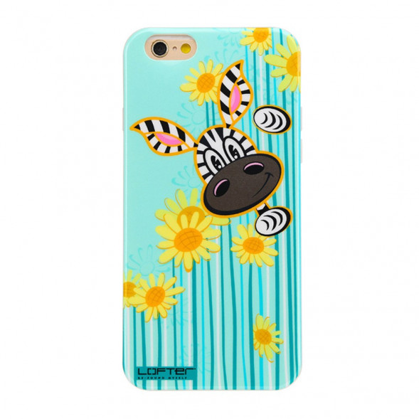 TPU Чехол накладка Lofter для iPhone 6, 6S (Зебра в цветах)