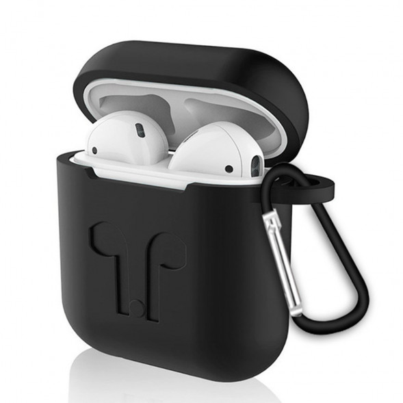 Силиконовый чехол для наушников Apple AirPods Shock Proof (черный)