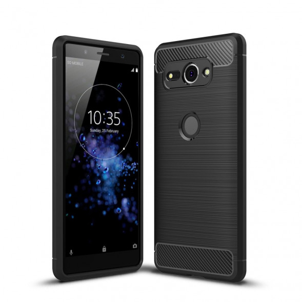 Чехол Carbon Fiber для Sony Xperia XZ2 Compact (черный)
