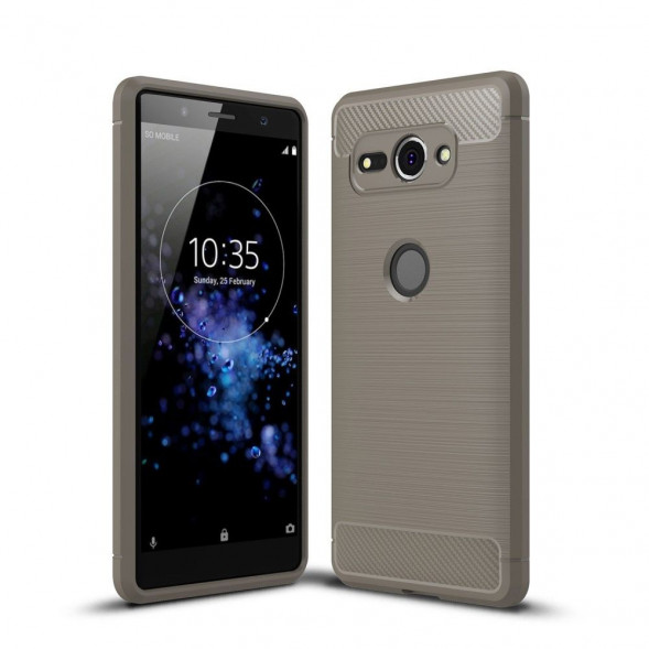 Чехол Carbon Fibre для Sony Xperia XZ2 Compact (серый)