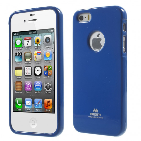 TPU Чехол MERCURY для iPhone 5, 5S, SE (синий)