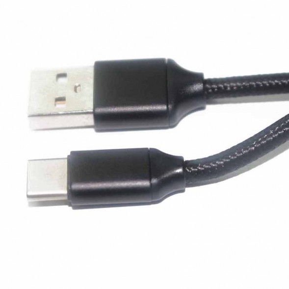 USB кабель 3.1 Type-C в тканевой оплетке 0.27 метра (черный)