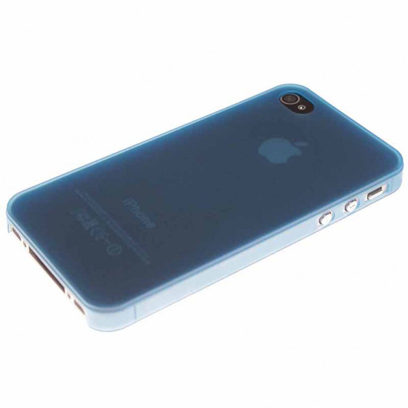 Чехол накладка для iPhone 4, Apple iPhone 4S (синий)