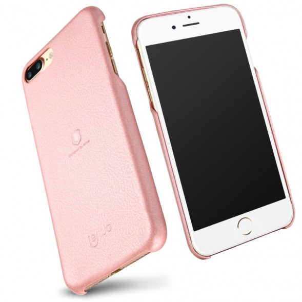 Кожаная накладка чехол LENUO для iPhone 7 Plus (Розовый)