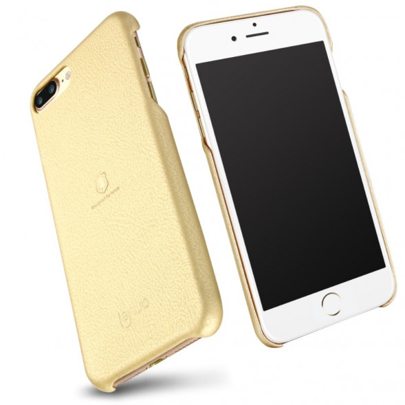 Кожаная накладка чехол LENUO для iPhone 7 Plus (Золотой)