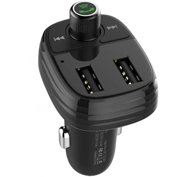 Borofone BC16 MiniRock Автомобильный FM-модулятор, трансмиттер, громкая связь Bluetooth