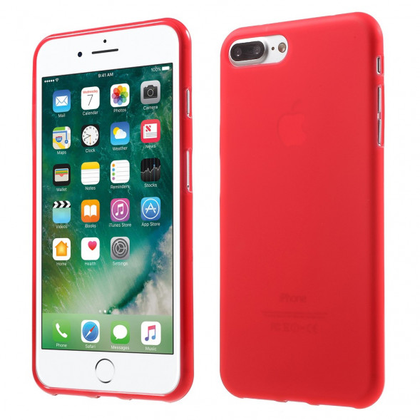 Матовый силиконовый чехол для iPhone 8 Plus, 7 Plus (Красный)